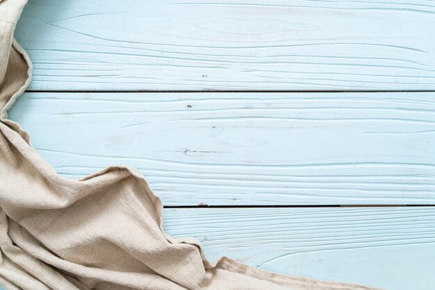 Kitchen cloth on blue wooden surface