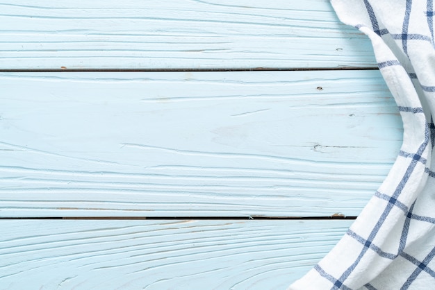 kitchen cloth (napkin) on blue wooden wall