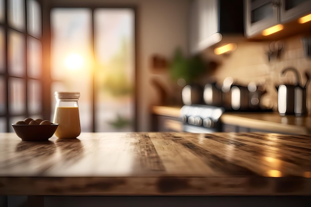 A kitchen counter with a bottle of coffee on it