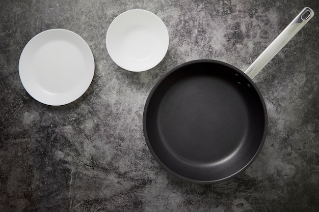 The Kitchen Empty Dishs And Pan