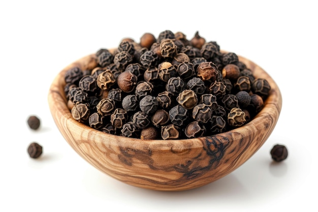 Kitchen Essentials Black Pepper in Classic Wooden Bowl