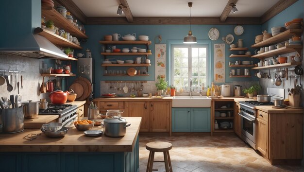 a kitchen filled with lots of clutter and dishes