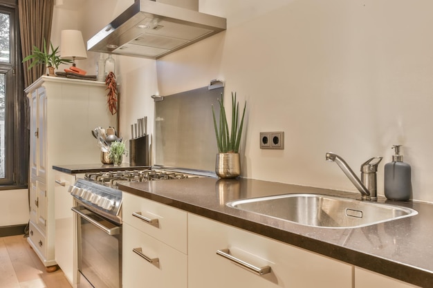 Kitchen in modern apartment