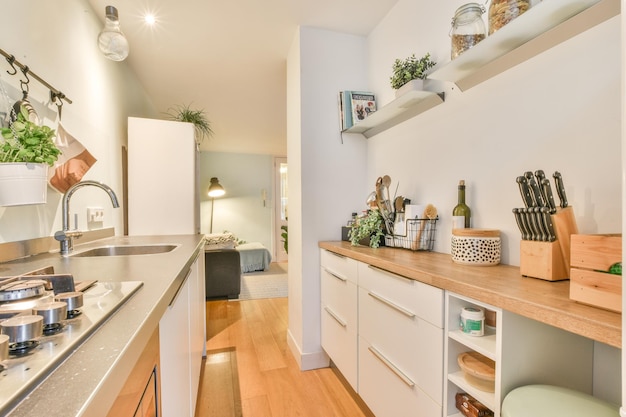 Photo kitchen in modern apartment