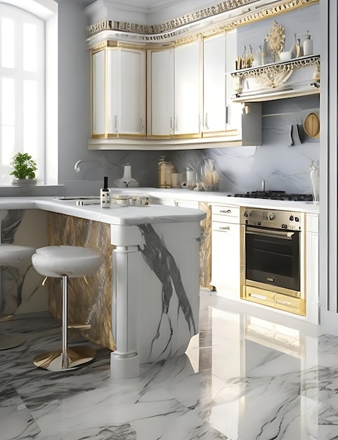 Kitchen Rome Marble Tiles Desig