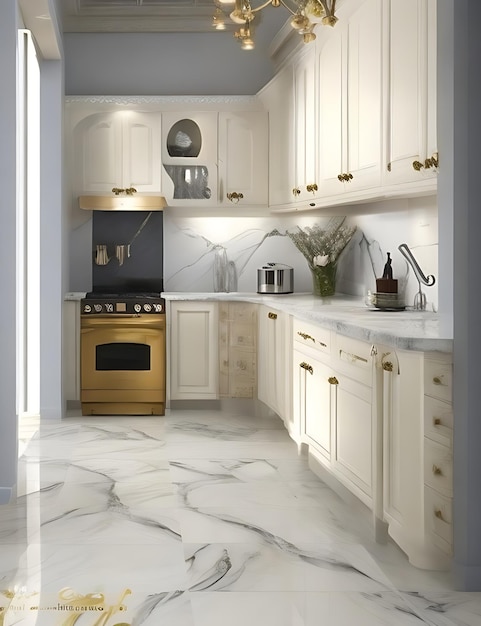 Kitchen Rome Marble Tiles Desig