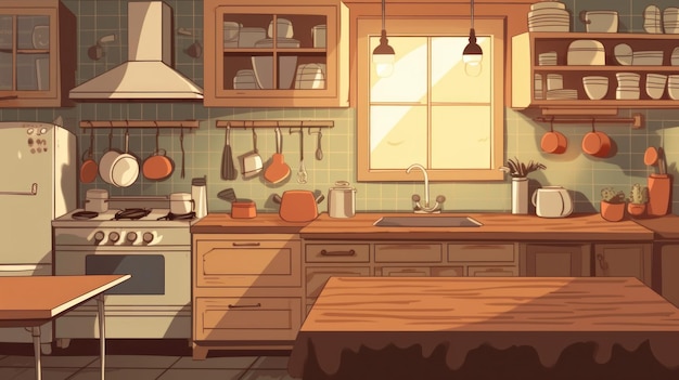 キッチン AI が生成した食事を準備する部屋またはエリア