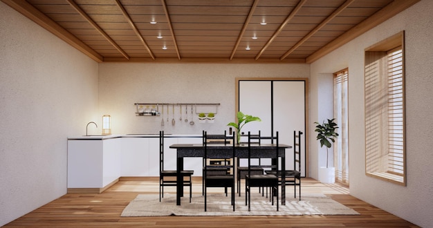 Kitchen room modern style3D rendering