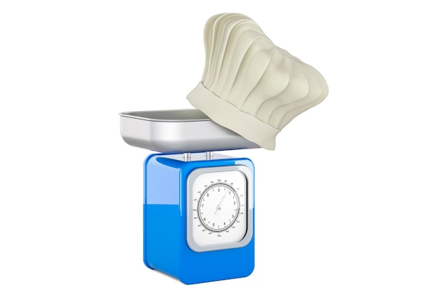 Kitchen Scale with chef hat 3D rendering