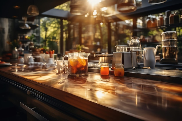 kitchen situation with blurred backgroundprofessional advertising photography