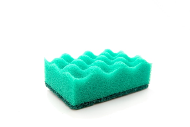 Kitchen sponge on white cutout