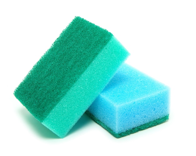 Kitchen sponges isolated on a white background