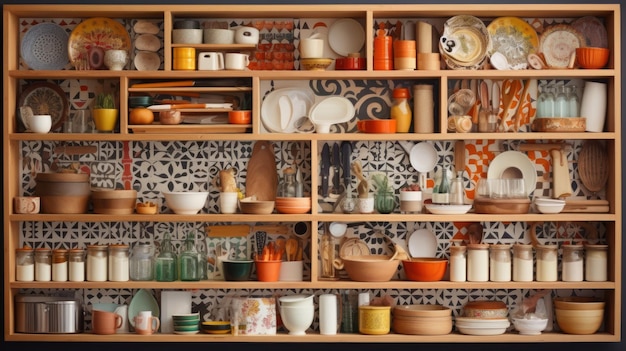 Kitchen Supplies Arranged in Knolling Concept