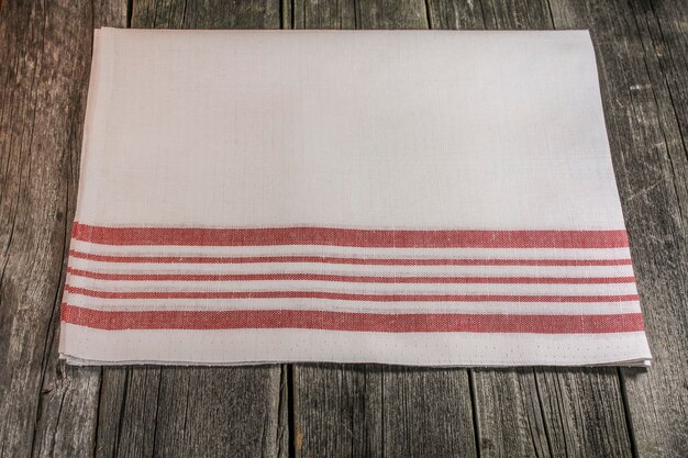 Kitchen towel on a wooden table