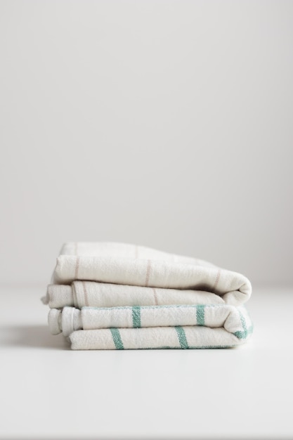 Kitchen towels on white background