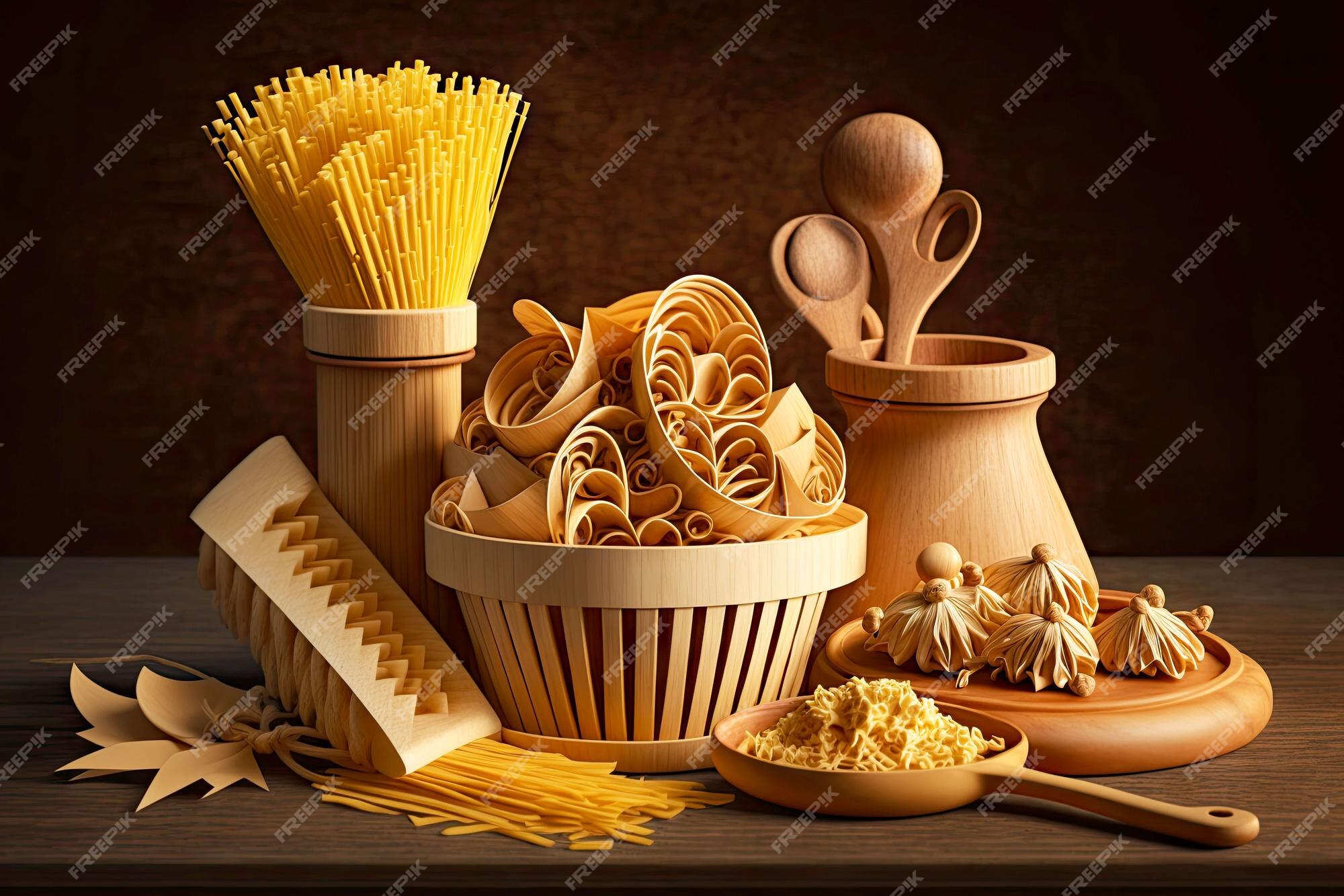 Premium Photo  Kitchen utensils for cooking italian spaghetti dry