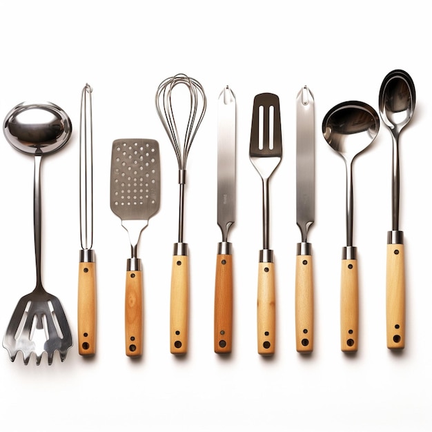 Premium Photo Kitchen Utensils with white background high quality