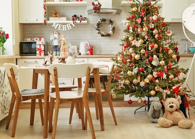 Kitchen with Christmas decoration