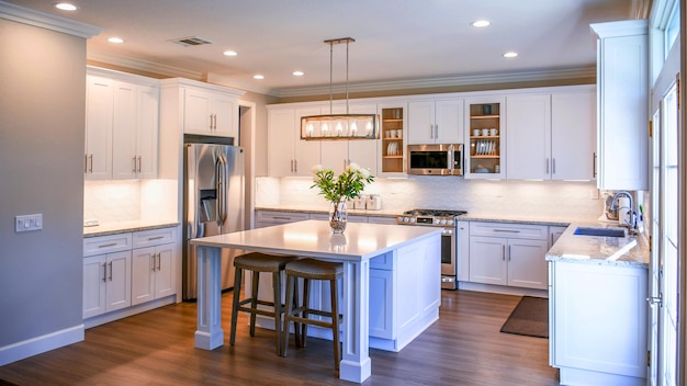 Kitchen with furniture and appliances