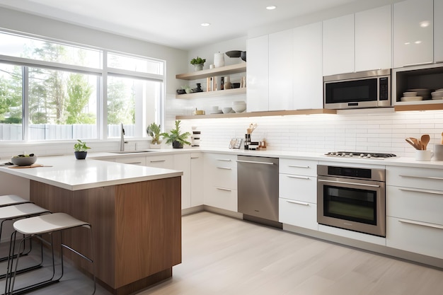 A kitchen with a microwave and a microwave.