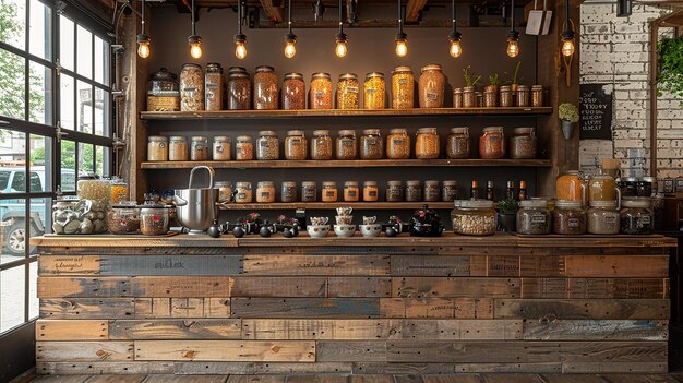 a kitchen with a shelf that says  old  on it