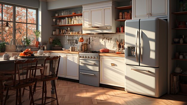 Kitchen with smart appliances