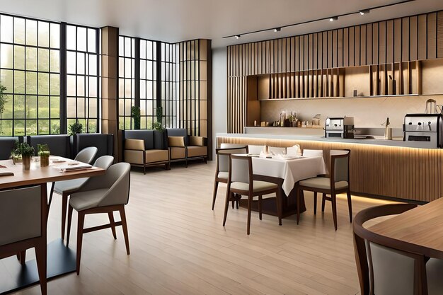 a kitchen with a table and chairs and a table with a white table cloth.