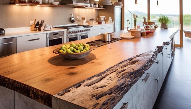 Kitchen with a view of the mountains