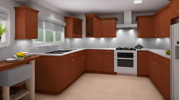 A kitchen with a white stove and a black oven.