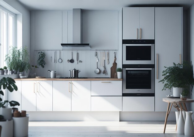 A kitchen with a white wall and a black oven.