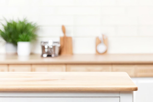 kitchen with wood table product background