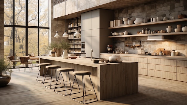 a kitchen with a wooden floor and a large cabinet with a white door that says  kitchen