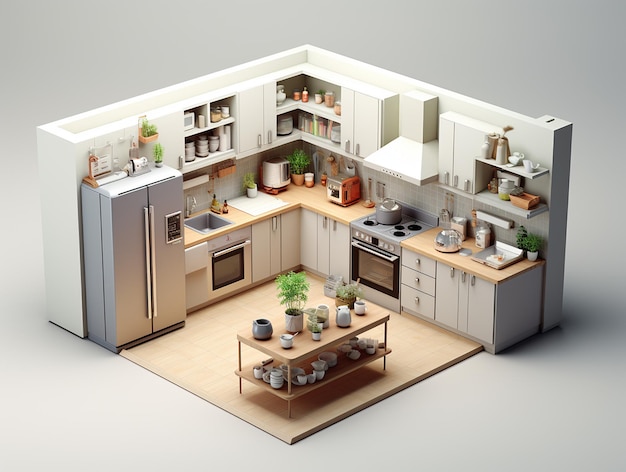 Photo kitchenisometric3d