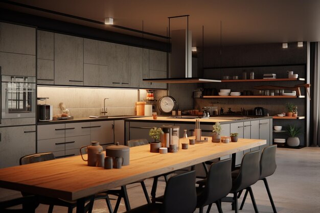 Kitchens equipped with modern appliances
