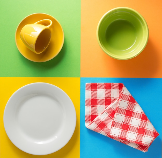 Kitchenware at abstract colorful  