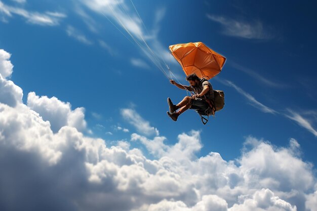 Photo kite enthusiast performing aerial maneuvers with their kite