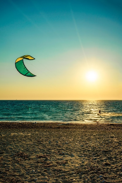 Kitesurfers on the Milos beach in Lefkada