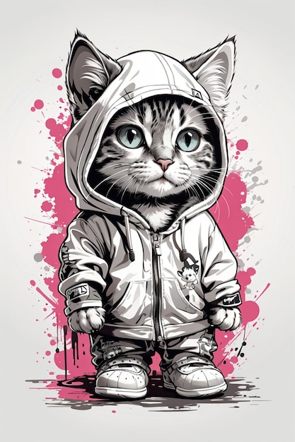 kitten character painting art illustration design