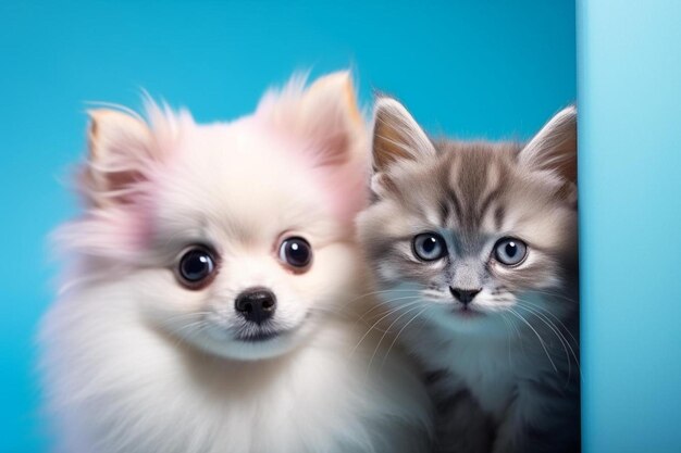 Photo a kitten and a kitten are shown next to each other