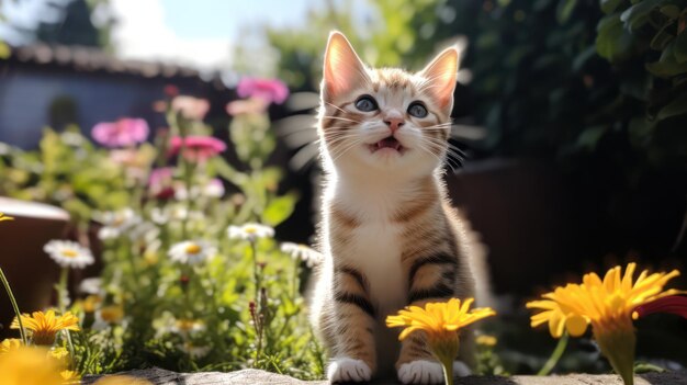 Kitten's Playtime in the Garden