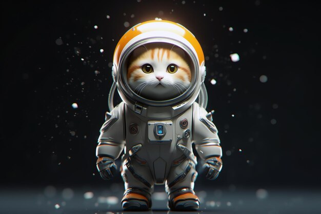 Kitten in spacesuit AI generative