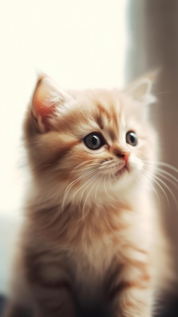 A kitten with a black nose