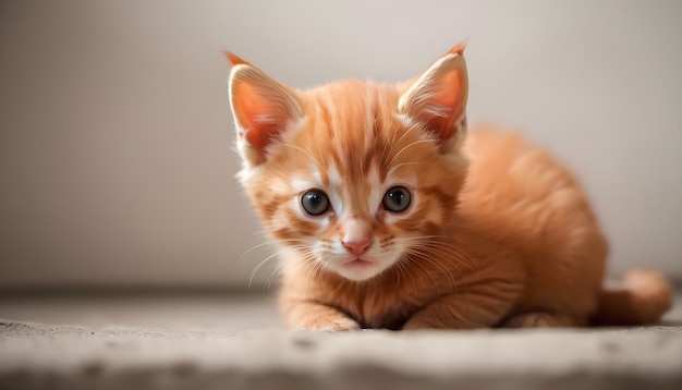 赤い鼻と顔の白いストライプを持つ子猫