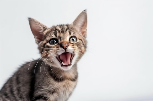 A kitten with a white background