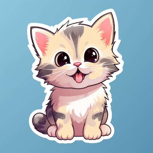 Kitten Young cat Repeated please ignore sticker Generative AI