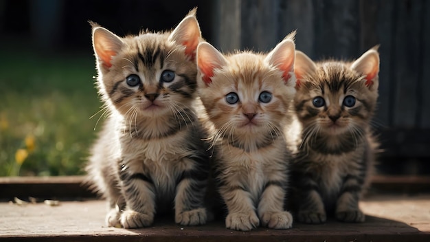 Foto kittens met prachtige schattige ogen kijken ons liefdevol aan.