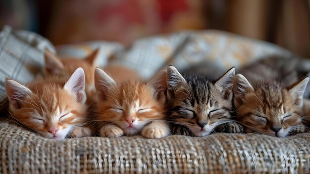 写真 世界睡眠デーのバナーに猫ちゃんが安らかに眠っています 世界睡眠デーのバナーに可愛い猫ちゃんが眠っています