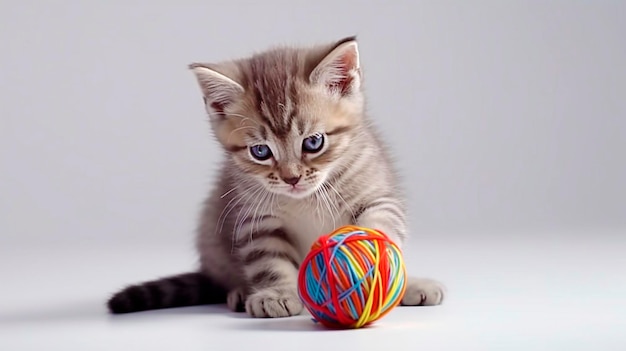 Kittens play together Generative AI