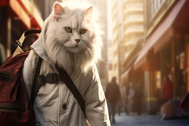 Kitty Cat Backpack Stock Illustrations