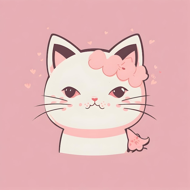 Kitty kawaii image with minimal detail